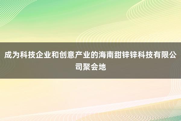 成为科技企业和创意产业的海南甜锌锌科技有限公司聚会地